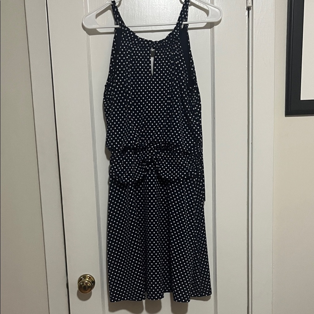 Blue and White Polka Dot Dress